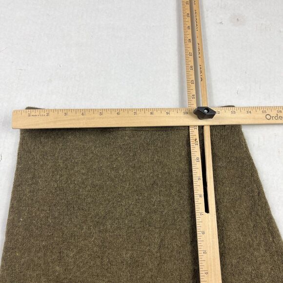 ZARA Womens Wool Blend Midi Skirt Green Side Slit A-Line High Waisted SMALLL - Picture 7 of 10